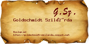 Goldschmidt Szilárda névjegykártya